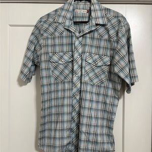 Roper Men's Blue Plaid Button-Down Shirt